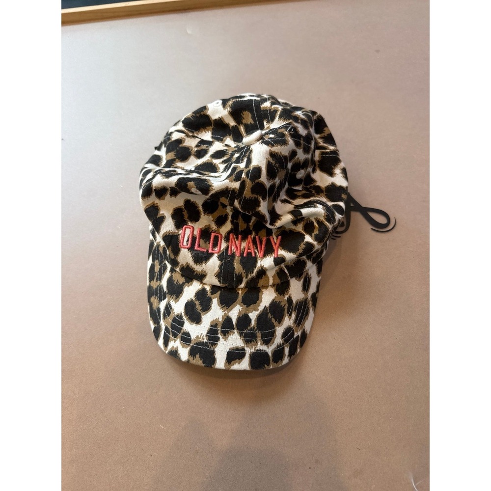 Old Navy Leopard Print Baseball Cap with Pink Logo Embroidery Hat Girls